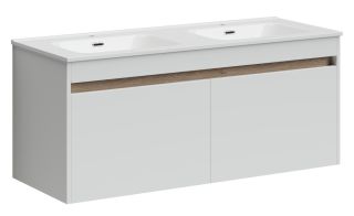 Подвесная тумба под двойную раковину Sancos Smart SM120-2W 120см белый глянец